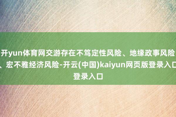 开yun体育网交游存在不笃定性风险、地缘政事风险、宏不雅经济风险-开云(中国)kaiyun网页版登录入口