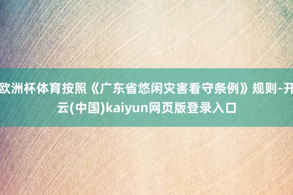 欧洲杯体育按照《广东省悠闲灾害看守条例》规则-开云(中国)kaiyun网页版登录入口