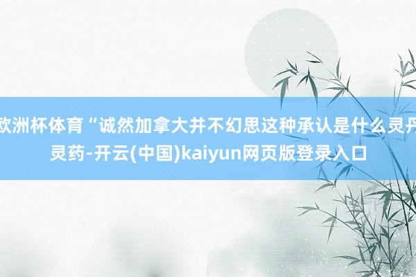欧洲杯体育“诚然加拿大并不幻思这种承认是什么灵丹灵药-开云(中国)kaiyun网页版登录入口
